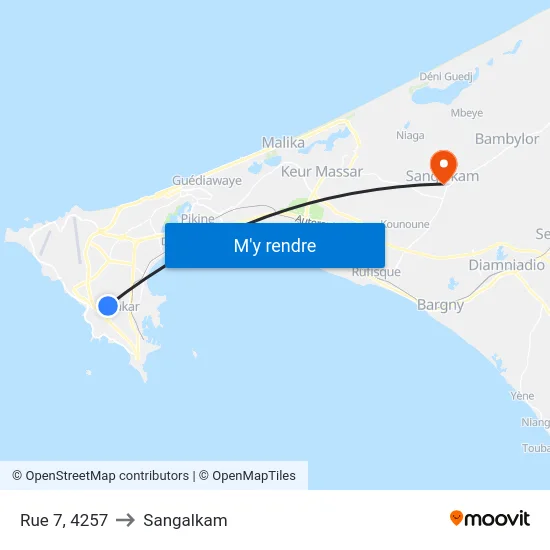 Rue 7, 4257 to Sangalkam map