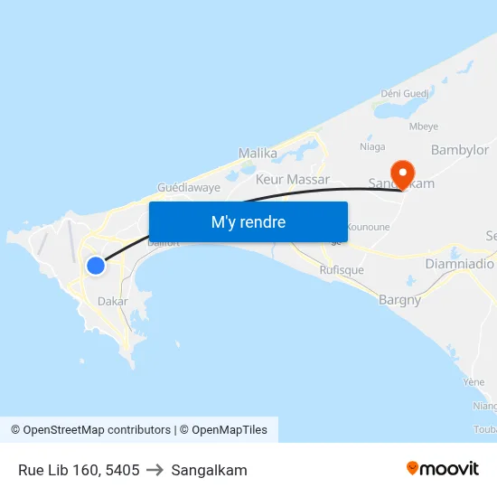 Rue Lib 160, 5405 to Sangalkam map