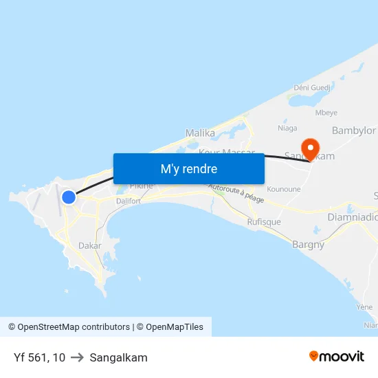 Yf 561, 10 to Sangalkam map