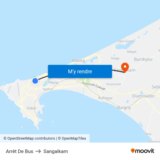 Arrêt De Bus to Sangalkam map