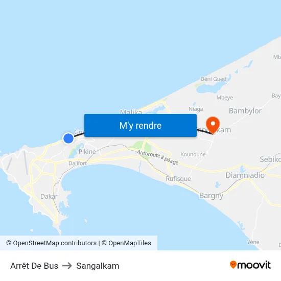 Arrêt De Bus to Sangalkam map