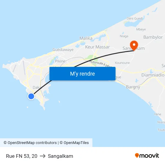 Rue FN 53, 20 to Sangalkam map