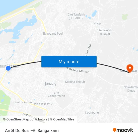 Arrêt De Bus to Sangalkam map