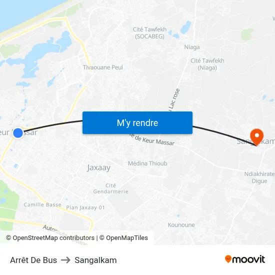Arrêt De Bus to Sangalkam map