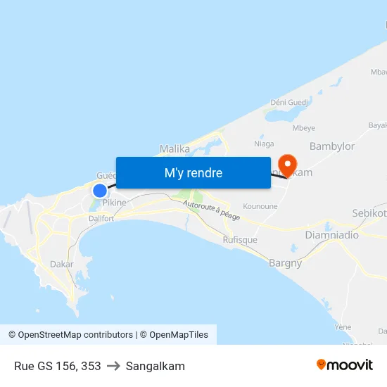Rue GS 156, 353 to Sangalkam map