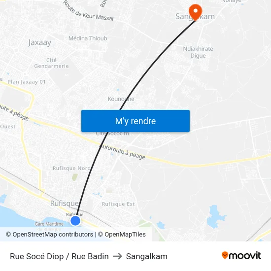 Rue Socé Diop / Rue Badin to Sangalkam map