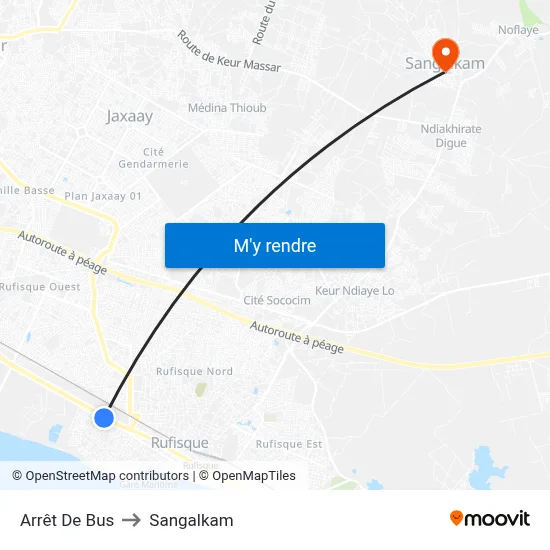 Arrêt De Bus to Sangalkam map