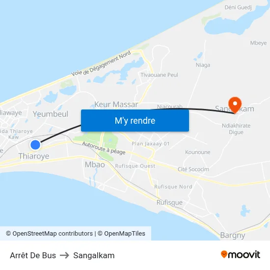 Arrêt De Bus to Sangalkam map
