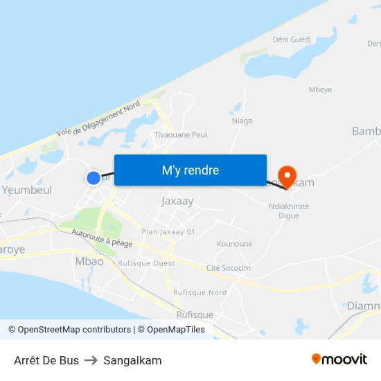 Arrêt De Bus to Sangalkam map