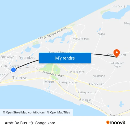 Arrêt De Bus to Sangalkam map