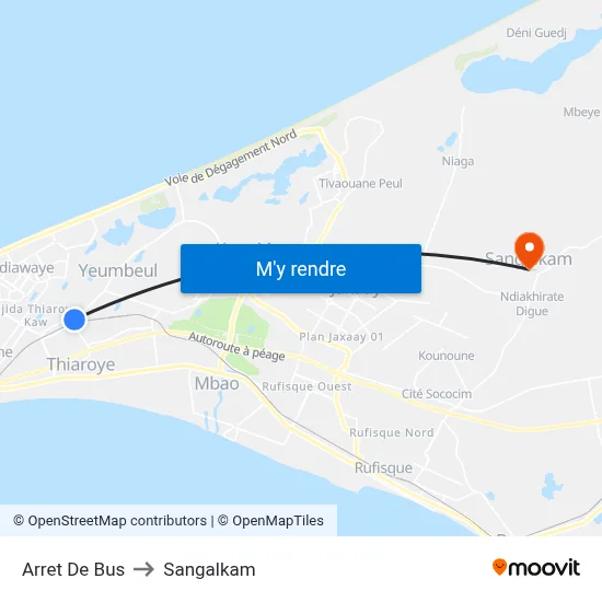 Arret De Bus to Sangalkam map
