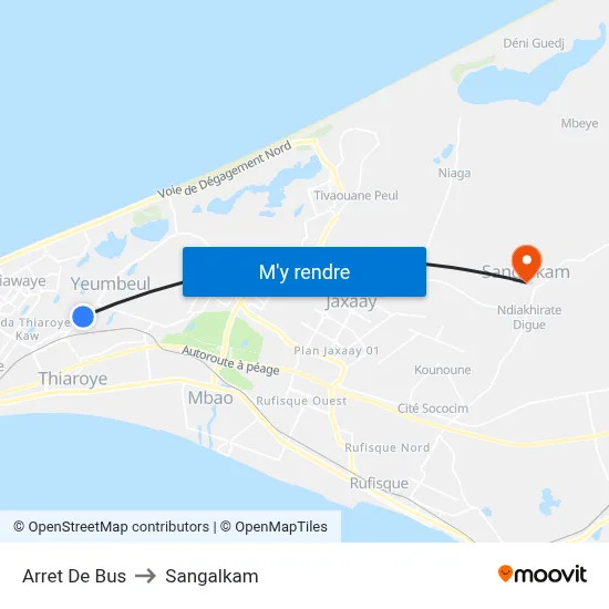 Arret De Bus to Sangalkam map