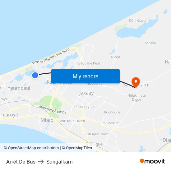 Arrêt De Bus to Sangalkam map