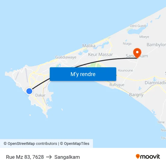 Rue Mz 83, 7628 to Sangalkam map