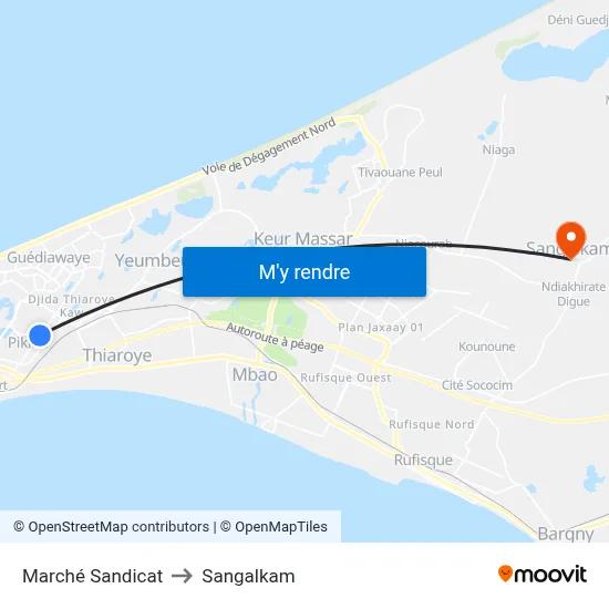 Marché Sandicat to Sangalkam map
