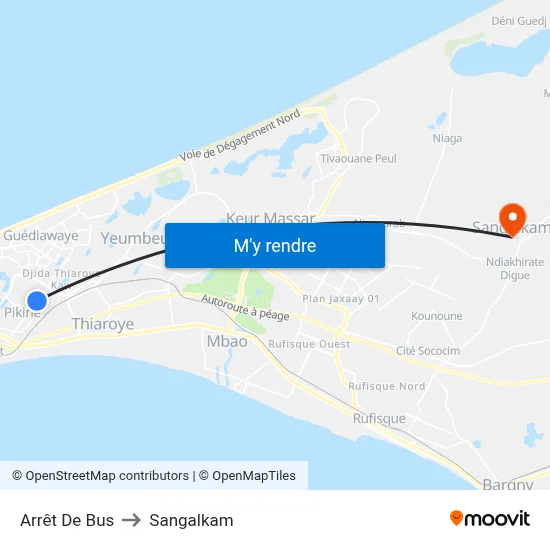 Arrêt De Bus to Sangalkam map