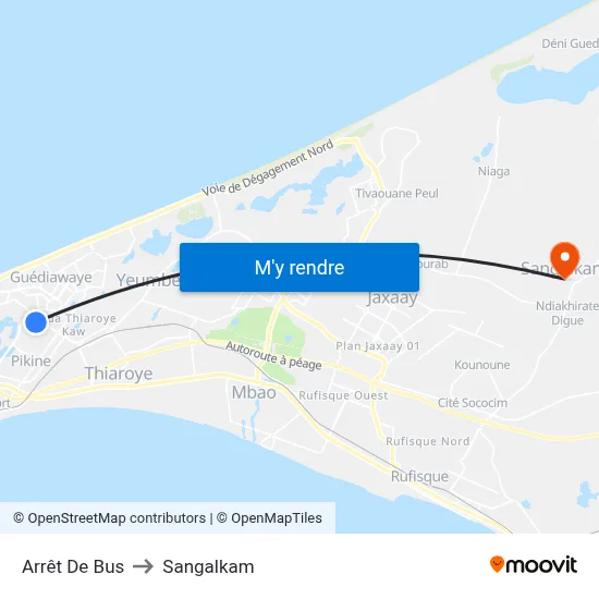 Arrêt De Bus to Sangalkam map