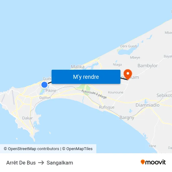 Arrêt De Bus to Sangalkam map
