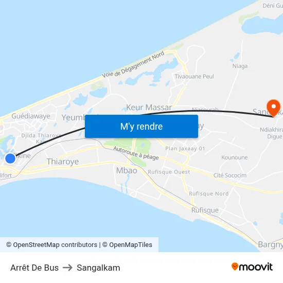 Arrêt De Bus to Sangalkam map