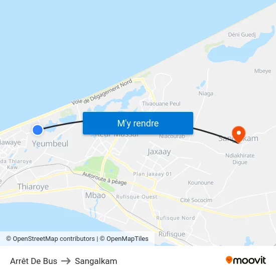 Arrêt De Bus to Sangalkam map
