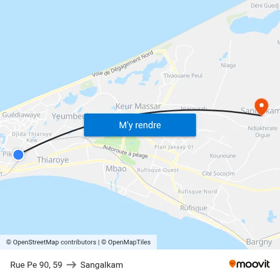 Rue Pe 90, 59 to Sangalkam map