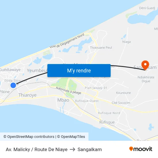 Av. Malicky / Route De Niaye to Sangalkam map