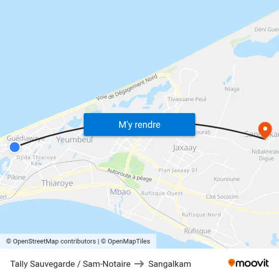 Tally Sauvegarde / Sam-Notaire to Sangalkam map
