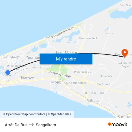Arrêt De Bus to Sangalkam map