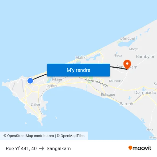 Rue Yf 441, 40 to Sangalkam map