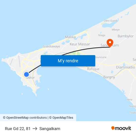 Rue Gd 22, 81 to Sangalkam map
