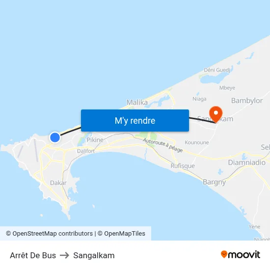 Arrêt De Bus to Sangalkam map