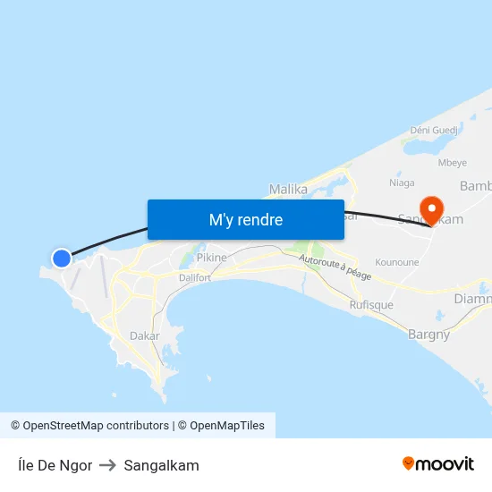 Íle De Ngor to Sangalkam map