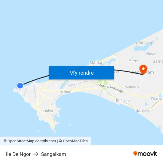 Íle De Ngor to Sangalkam map