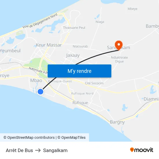 Arrêt De Bus to Sangalkam map