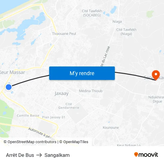 Arrêt De Bus to Sangalkam map