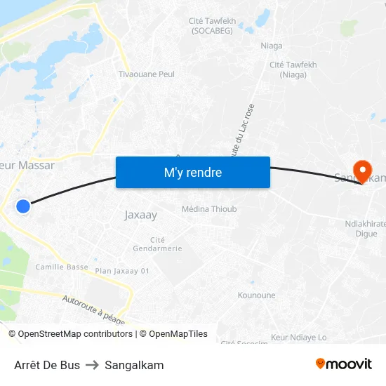 Arrêt De Bus to Sangalkam map