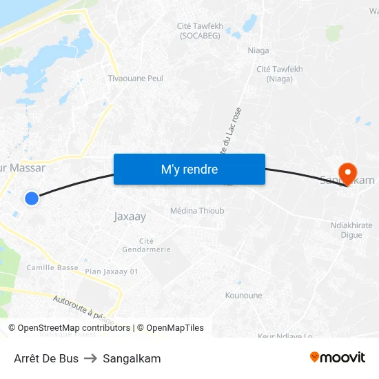 Arrêt De Bus to Sangalkam map