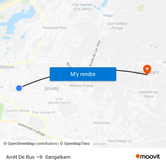 Arrêt De Bus to Sangalkam map