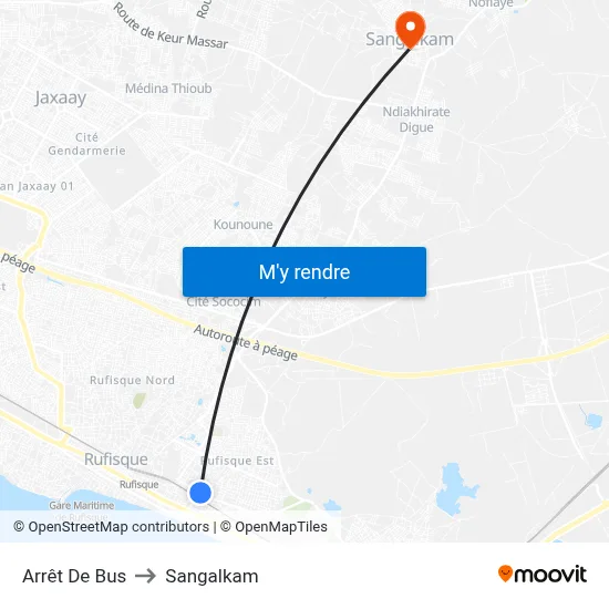 Arrêt De Bus to Sangalkam map