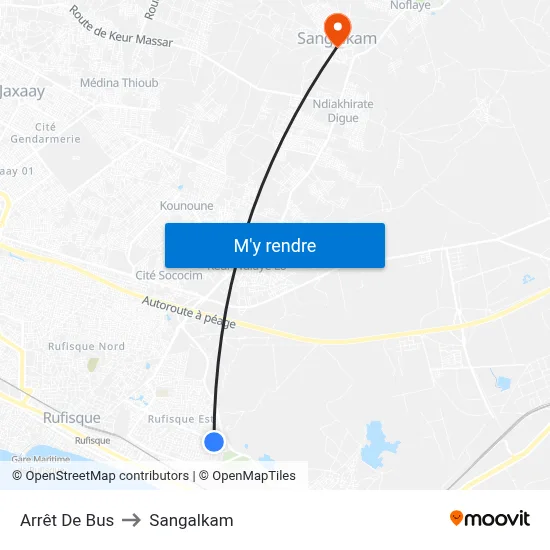 Arrêt De Bus to Sangalkam map