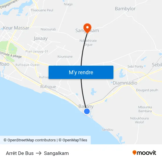 Arrêt De Bus to Sangalkam map