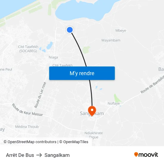 Arrêt De Bus to Sangalkam map
