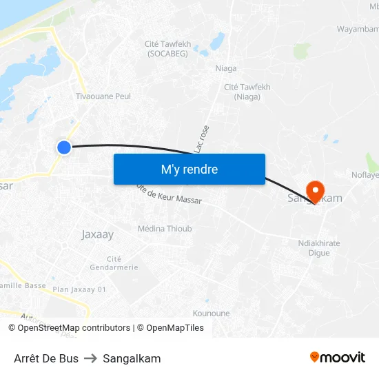 Arrêt De Bus to Sangalkam map