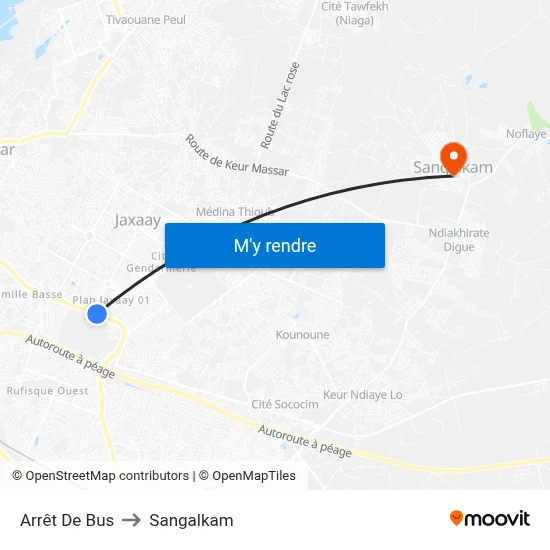 Arrêt De Bus to Sangalkam map