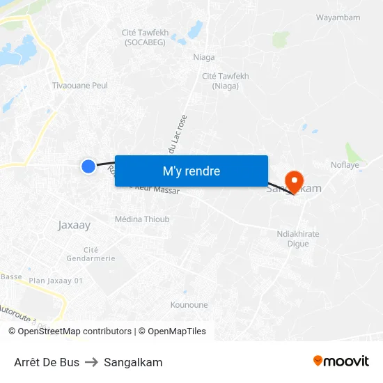Arrêt De Bus to Sangalkam map
