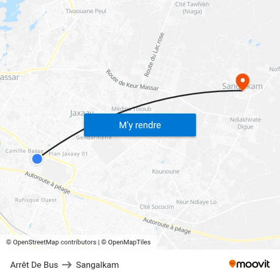 Arrêt De Bus to Sangalkam map