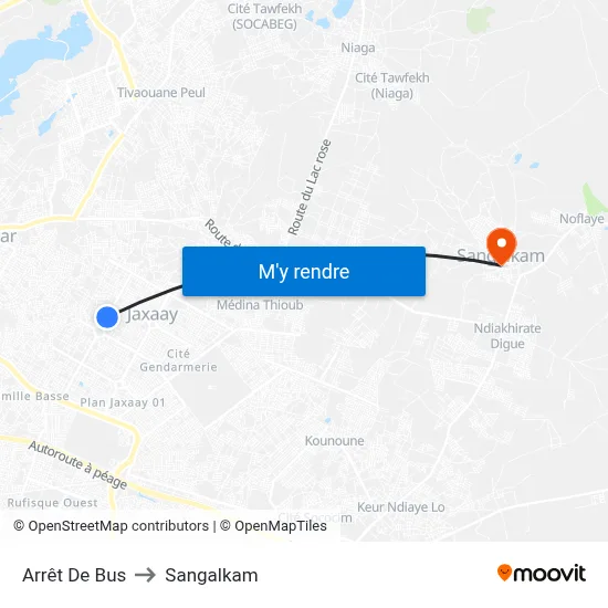 Arrêt De Bus to Sangalkam map