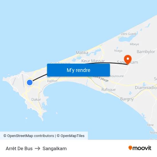Arrêt De Bus to Sangalkam map