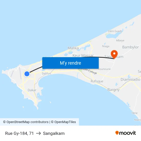 Rue Gy-184, 71 to Sangalkam map