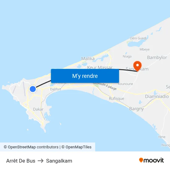 Arrêt De Bus to Sangalkam map